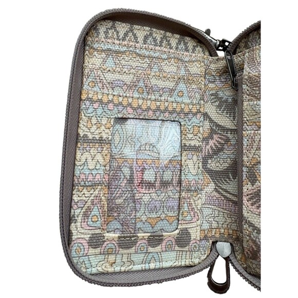 Sakroots Artist Circle Zippered Wallet Crossbody Bag Pastel Coated Canvas - Picture 8 of 10